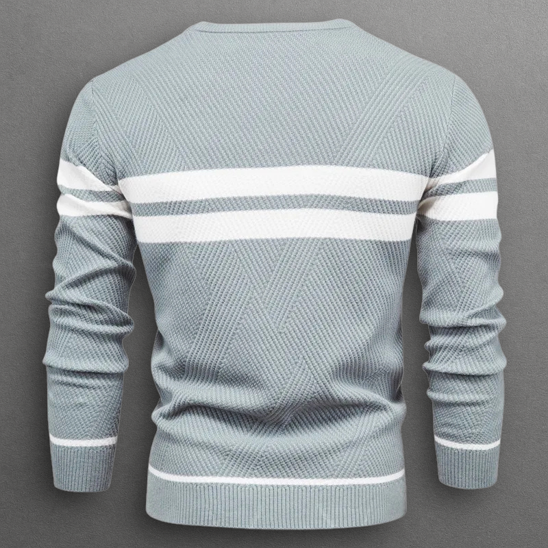 Oliver – Striped Crewneck Knit Sweater for Men