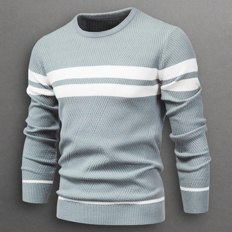 Oliver – Striped Crewneck Knit Sweater for Men