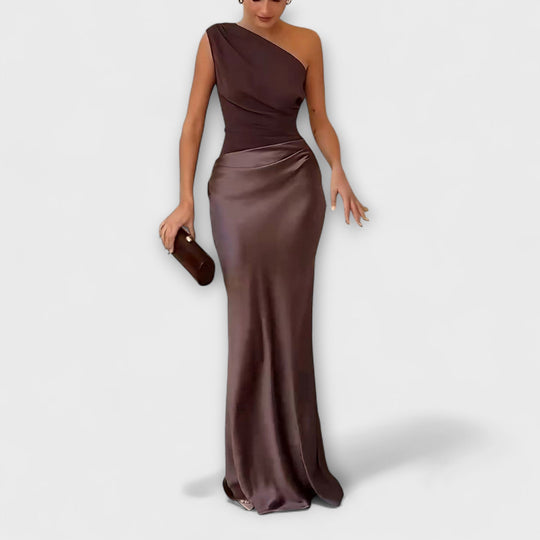 Danneel – One-Shoulder Satin Evening Gown for Women