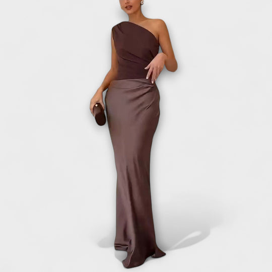 Danneel – One-Shoulder Satin Evening Gown for Women