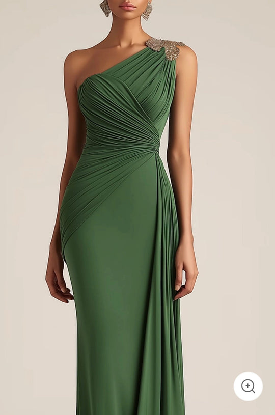Hannele – One-Shoulder Ruched Evening Gown