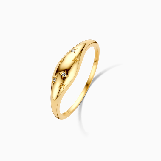 Georgia – Gold Dome Ring with Star Engraving