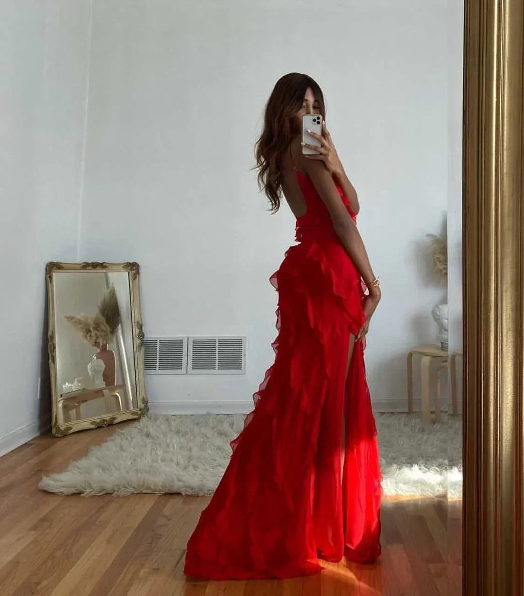 Valentira – Cascading Ruffle Evening Gown for Women