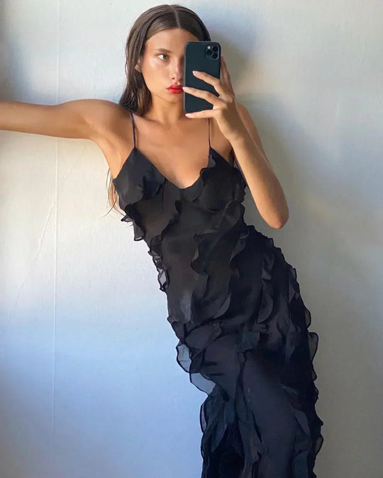 Valentira – Cascading Ruffle Evening Gown for Women