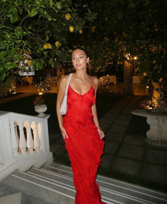 Valentira – Cascading Ruffle Evening Gown for Women