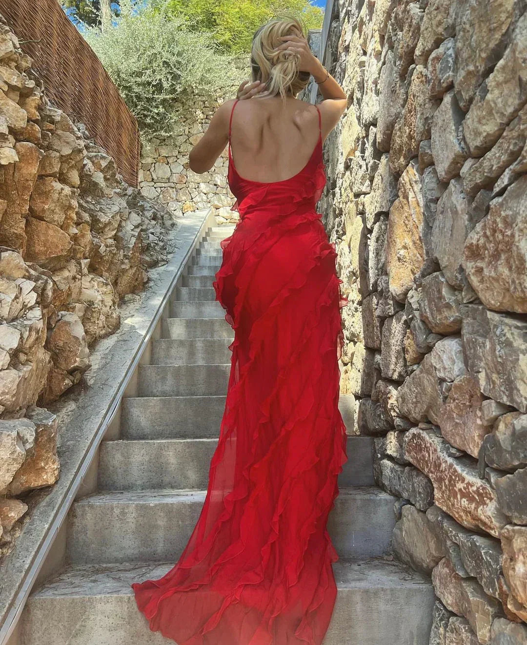 Valentira – Cascading Ruffle Evening Gown for Women