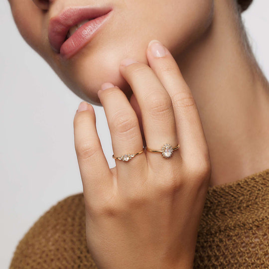 Olympia – Gold-Plated Moonstone Ring for Women