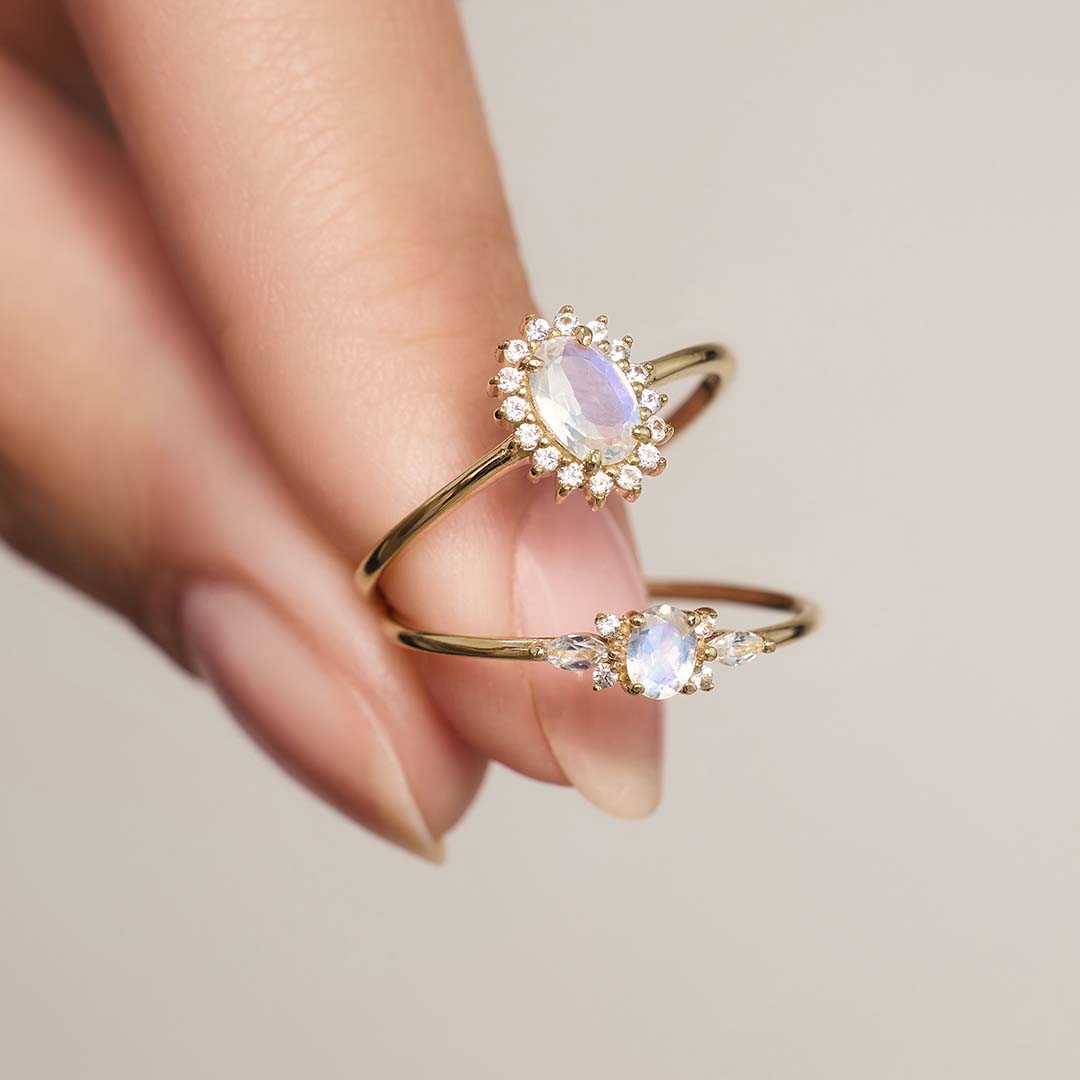 Olympia – Gold-Plated Moonstone Ring for Women