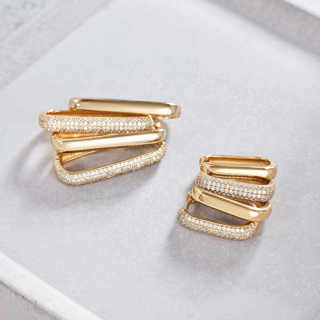 Anitra – Gold Elongated Hoop Earrings