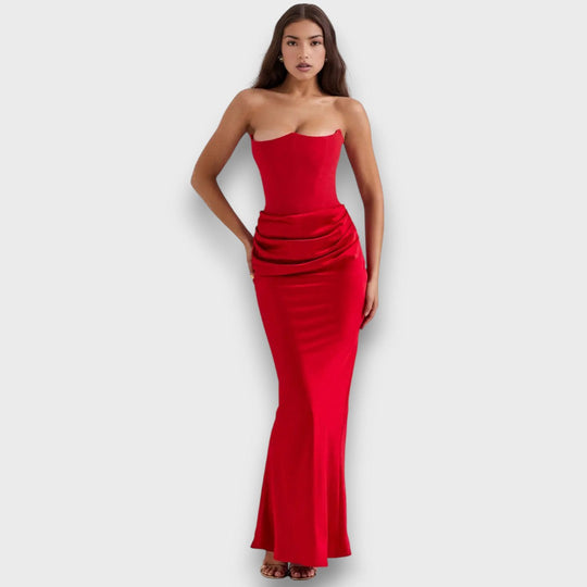 Isedra – Midi Dress with Sculptural Line