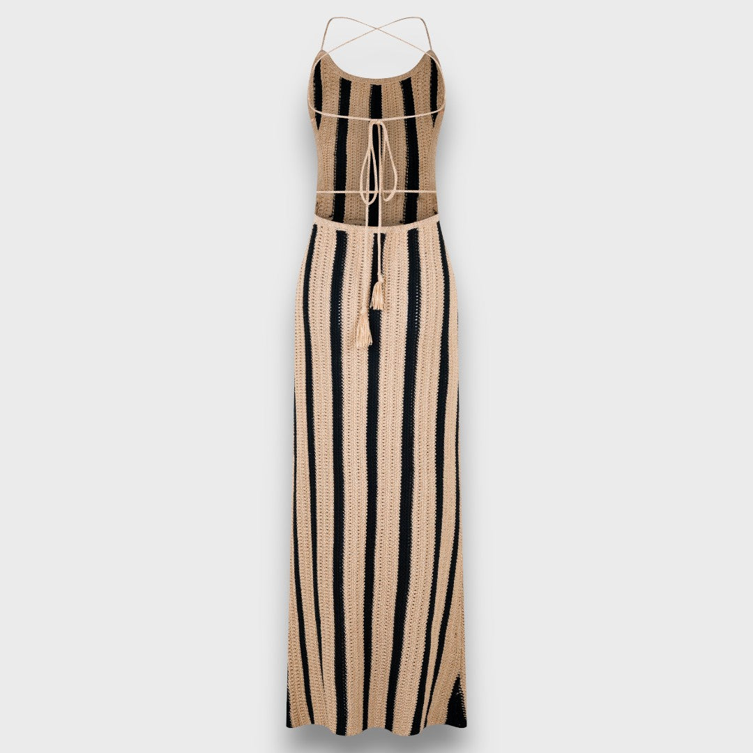 Serepha – Crocheted Maxi Dress with Waistband