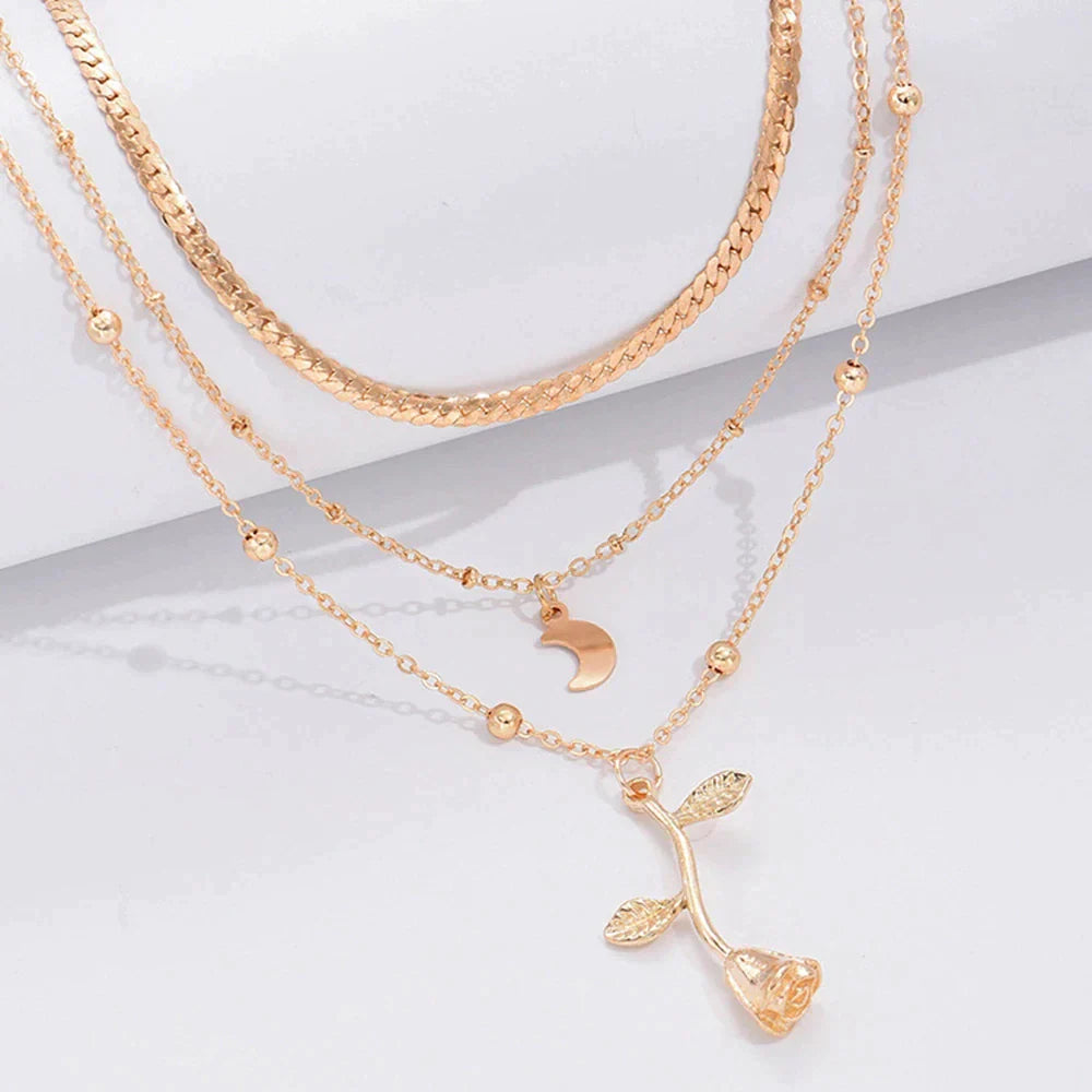 Blair – Gold Layered Rose Pendant Necklace for Women