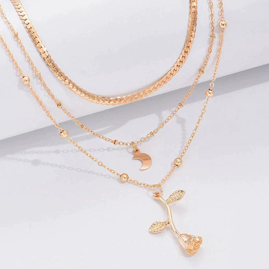 Blair – Gold Layered Rose Pendant Necklace for Women