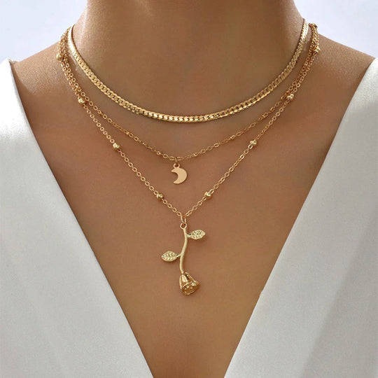 Blair – Gold Layered Rose Pendant Necklace for Women
