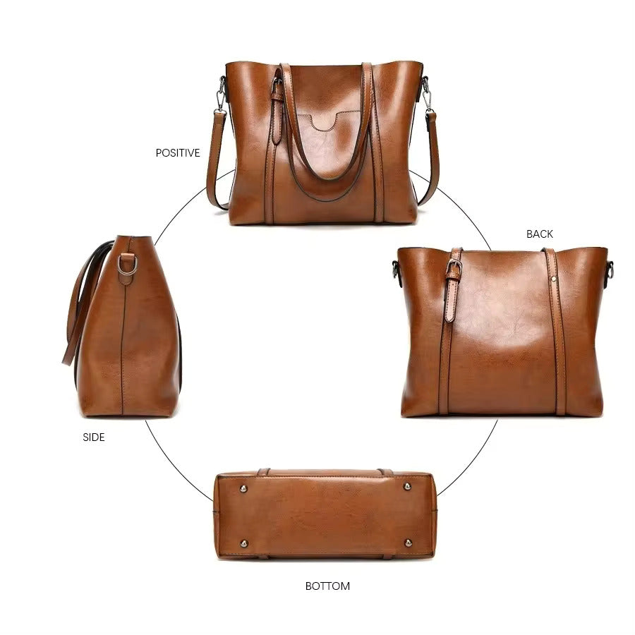 Amilia – Spacious Tote Bag Crafted from Soft Vegan Leather