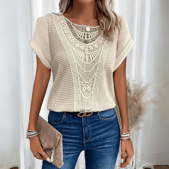 Daphira – Crochet Knit Cap Sleeve Top