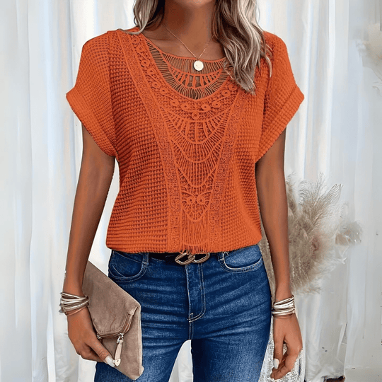 Daphira – Crochet Knit Cap Sleeve Top