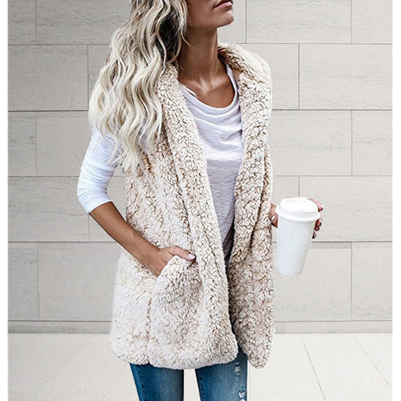 Araceli – Sleeveless Sherpa Vest for Women