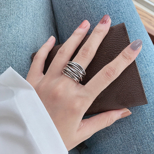 Adaline – Sterling Silver Multi-Layer Statement Ring for Women