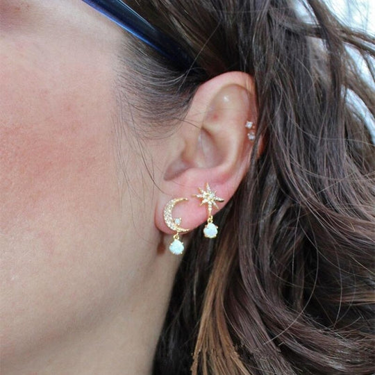 Elaina – Moon & Star Opal Drop Earrings for Women