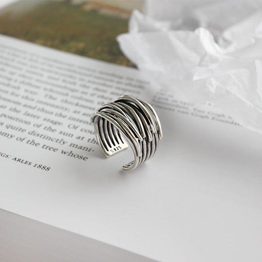 Adaline – Sterling Silver Multi-Layer Statement Ring for Women