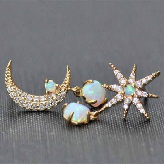Elaina – Moon & Star Opal Drop Earrings for Women