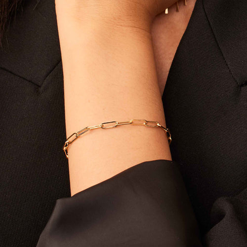 Jaqueline – Gold Paperclip Chain Bracelet
