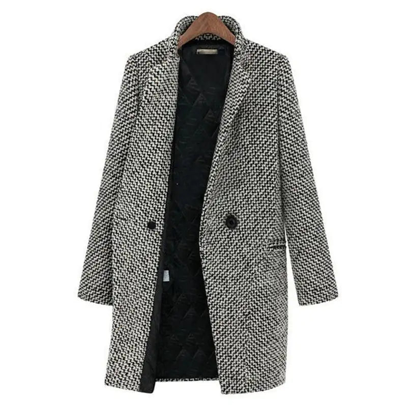 Giovanna – Houndstooth Longline Blazer Coat for Women