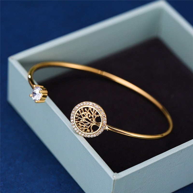 Solenya – Mandala Charm Open Bangle