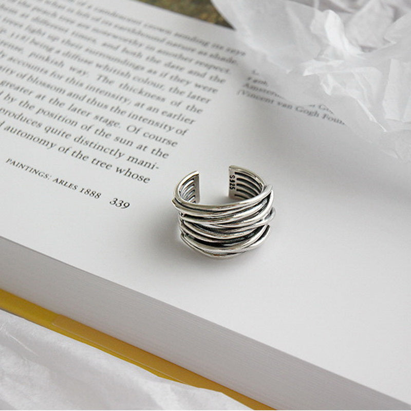 Adaline – Sterling Silver Multi-Layer Statement Ring for Women