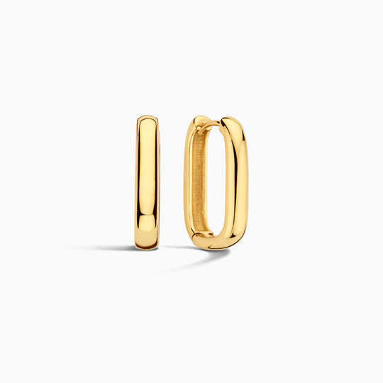 Anitra – Gold Elongated Hoop Earrings