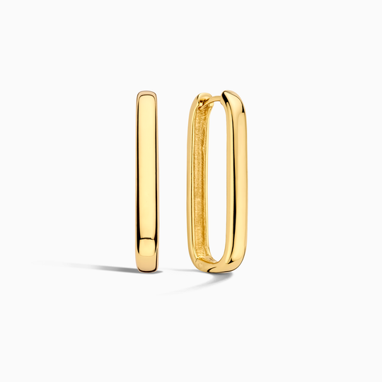 Mackenzie – Sleek Oval Gold Hoop Earrings