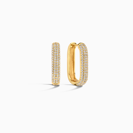 Elsie – Gold Pavé Hoop Earrings