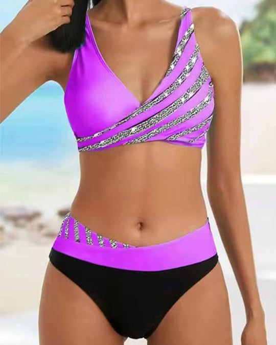 Jovielyn - Criss-Strap Print Bikini for Women