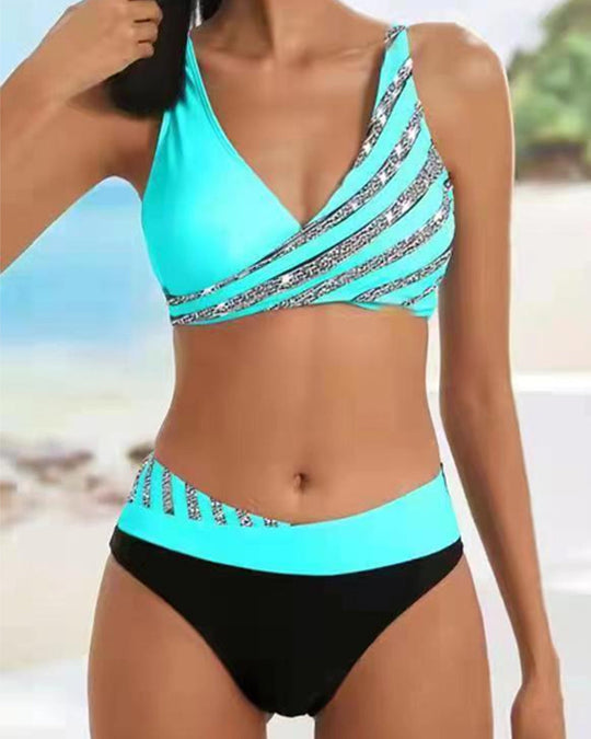 Jovielyn - Criss-Strap Print Bikini for Women
