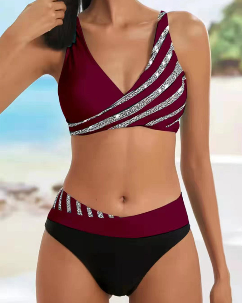 Jovielyn - Criss-Strap Print Bikini for Women