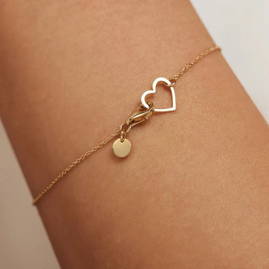 Dominique – Gold Heart Charm Bracelet for Women