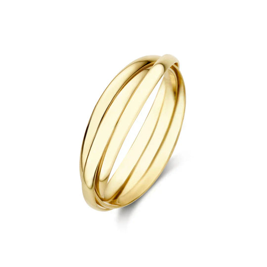 Billy– Triple Band Intertwined Gold Ring for Women