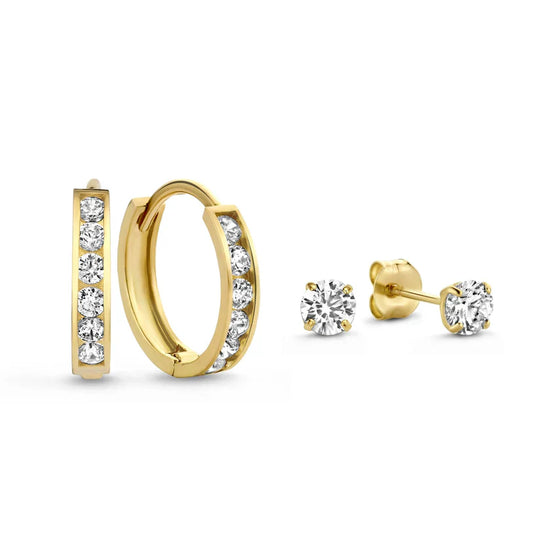 Ami – Gold Hoop & Stud Earring Set for Women