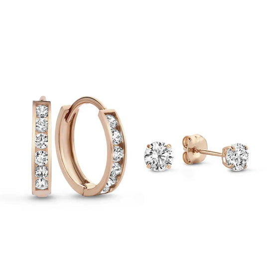 Ami – Gold Hoop & Stud Earring Set for Women