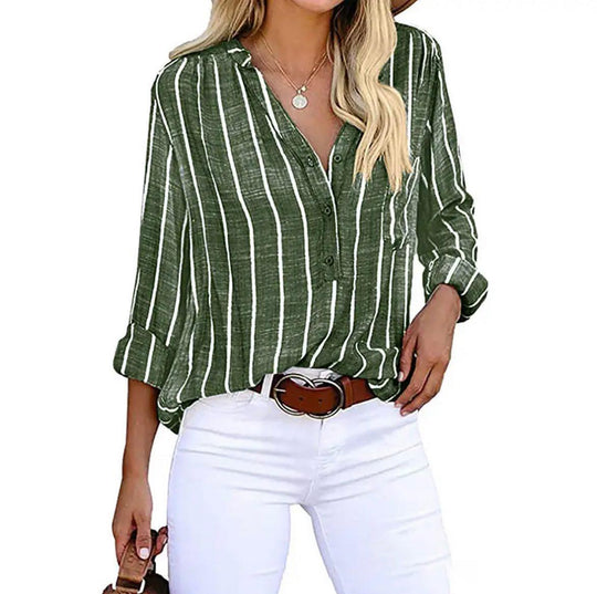 Thalira – Coastal Stripe Relaxed Shirt