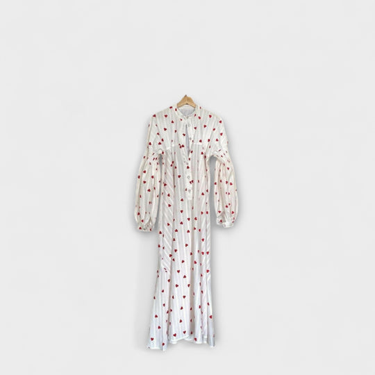 Elna – Romantic Jacquard Dress with Heart Pattern