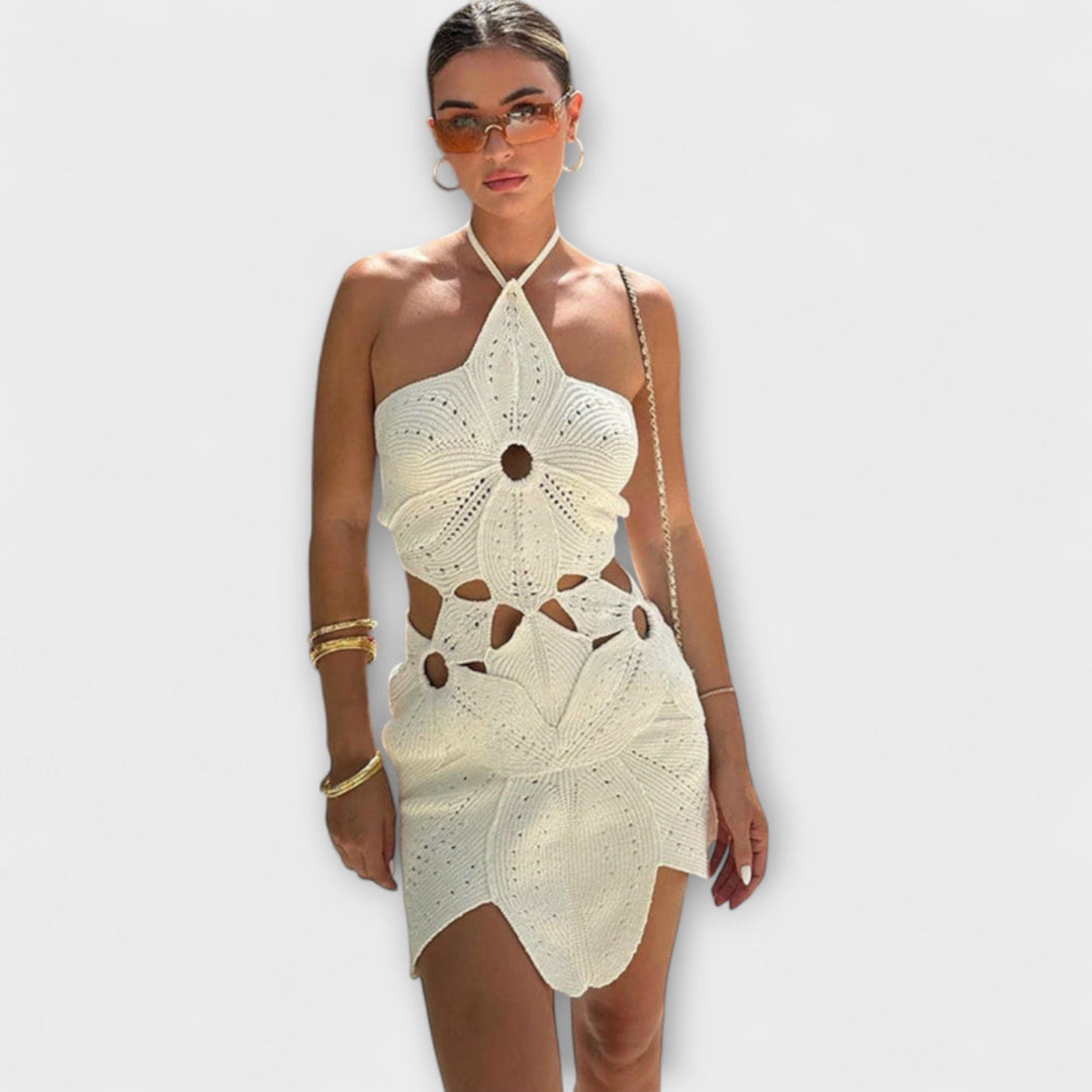 Ranyra – Crochet Dress with Cut-Out Design and Sculptural Effect