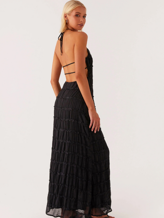 Bobbi – Textured Halter Maxi Dress