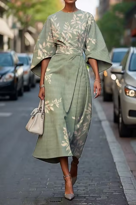 Theopista – Floral Wrap Kimono Dress for Women