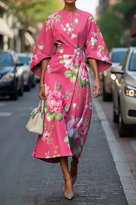 Theopista – Floral Wrap Kimono Dress for Women