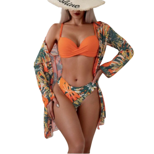 Kiara - 3-Piece Tropical Bikini Set for Women