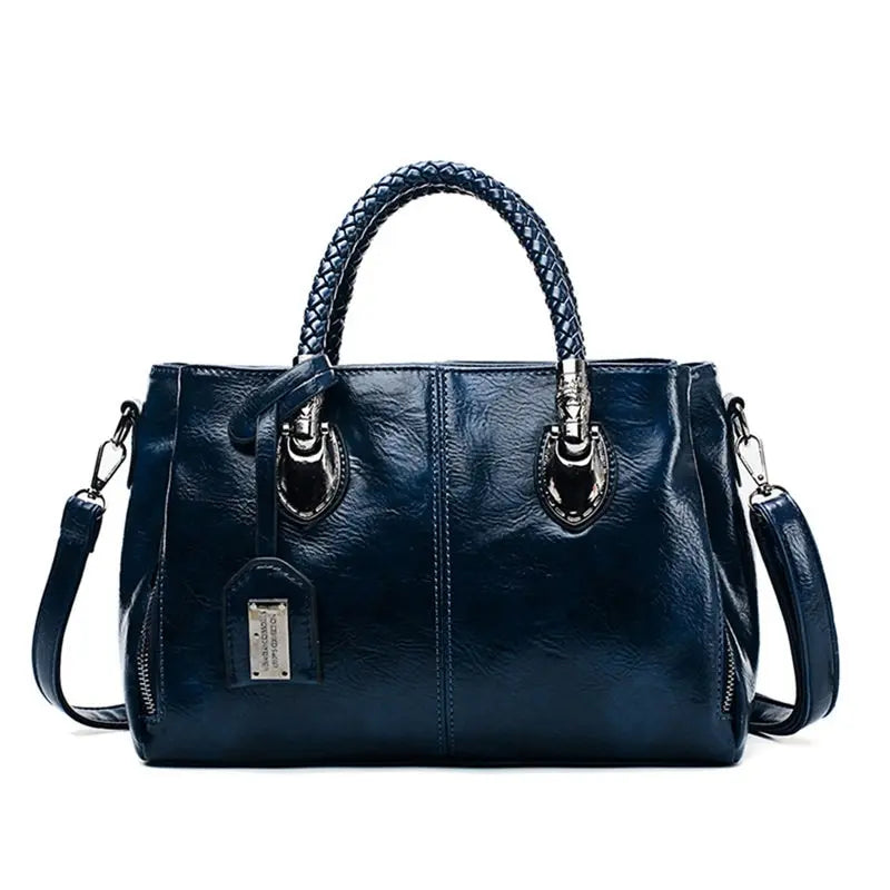Justine – Braided Handle Leather Handbag for Women