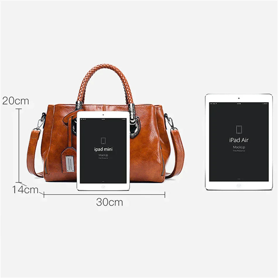 Justine – Braided Handle Leather Handbag for Women