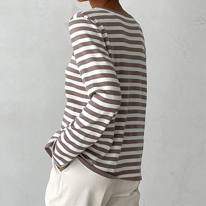 Donna – Classic Striped Long Sleeve Tee for Women